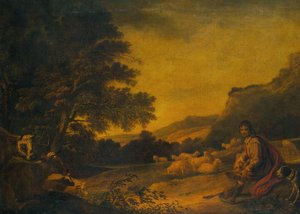 Landschap met vee door Sir Peter Francis Bourgeois